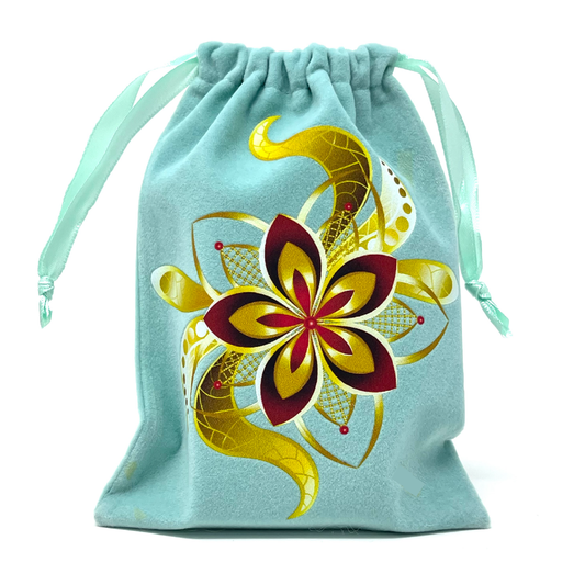 Gold flower pouch bag