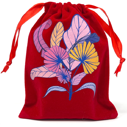 Pink Leaves pouch bag